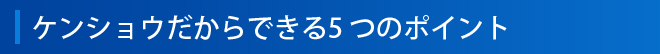 ケンショウだからできる5 つのポイント